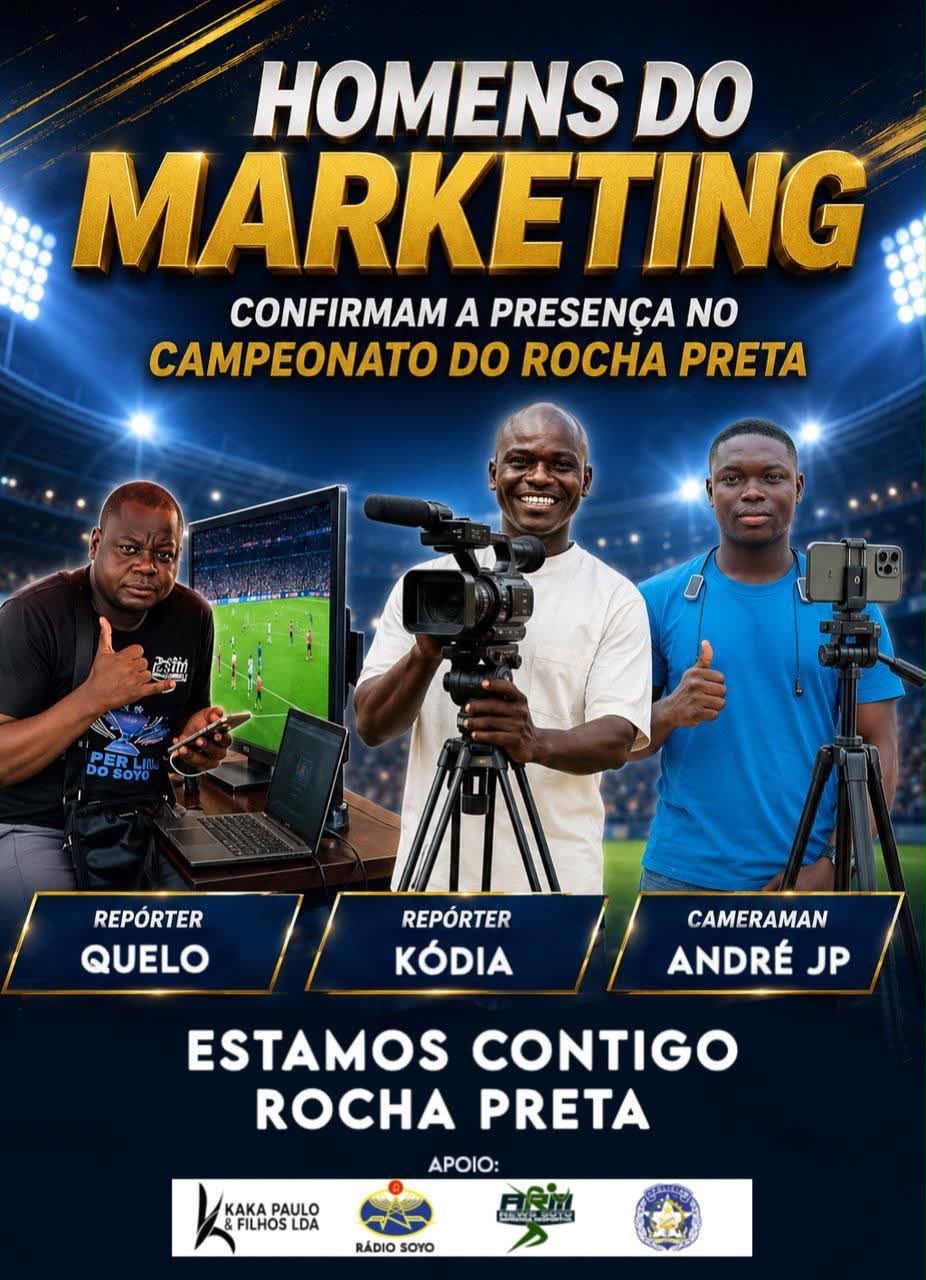 Cartaz dos homens do marketing no campeonato da Rocha Preta